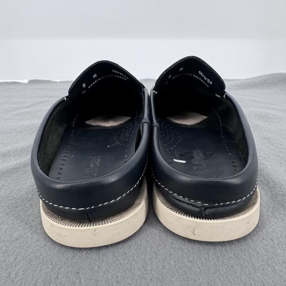 L.L.Bean Boat Shoes Womens Size 8 Navy Leather Slip On Loafers Deck Moc Casual - Picture 7 of 11